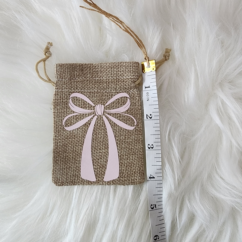 Gift Jewely Treat Bags with Pink Bows Ribbons Set - Picture 9 of 9